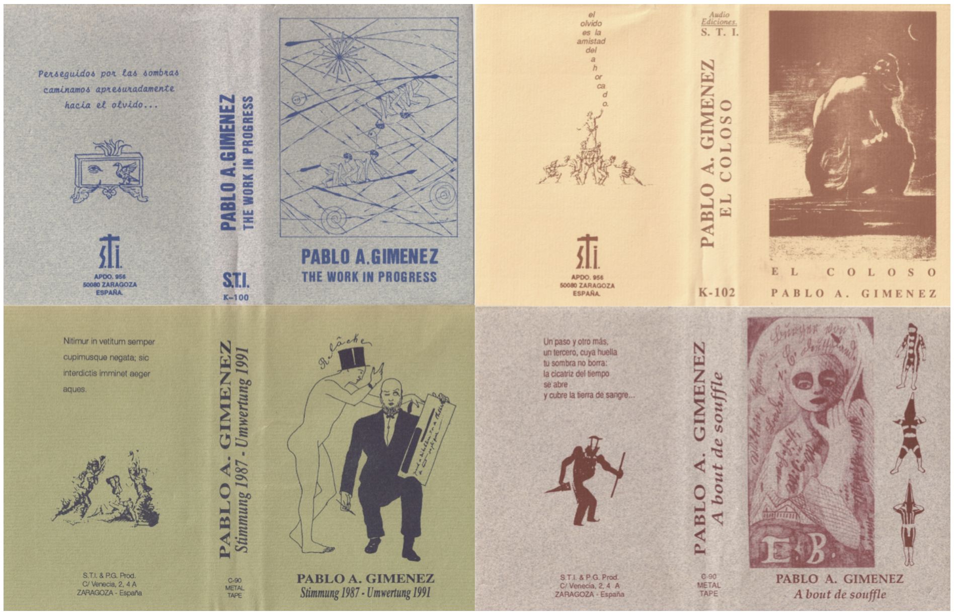 Original covers from Pablo A. Gimenez’s first four albums on S.T.I.